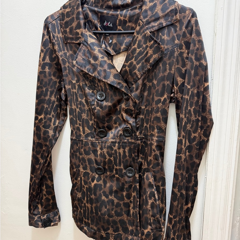 Dots Animal Print Light Trench Coat